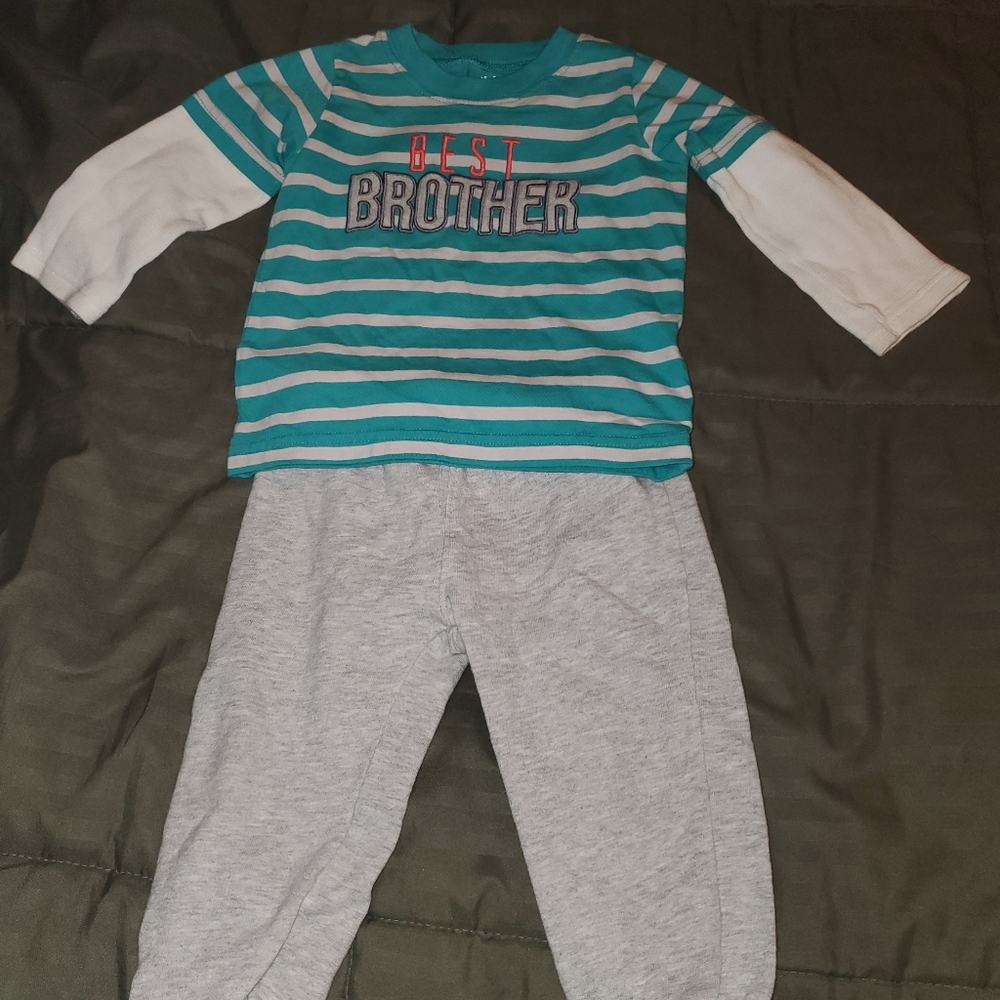 CHILD OF MINE LITTLE BROTHER PANT SET SIZE 18M